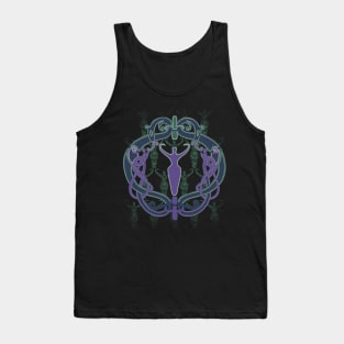 Celtic Goddess Symbol Ultraviolet Green Tank Top